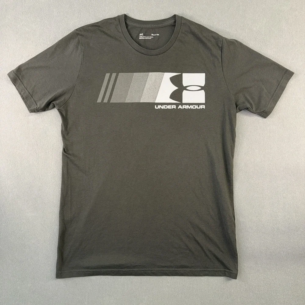 Men's Under Armour Fast Left Chest Short Sleeve T-Shirt Pewter Gray Size S